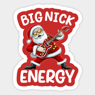 Big Nick Energy Funny Men Santa Ugly Christmas Sticker